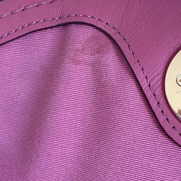 Coach Pink Rouge Faye Crossbody Bag with Top Handle Mixed Material Suede Leather - Picture 12 of 14
